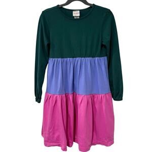 Hanna Andersson | Dress Long Sleeve Colorblock Knee Length Cotton- Size 5
